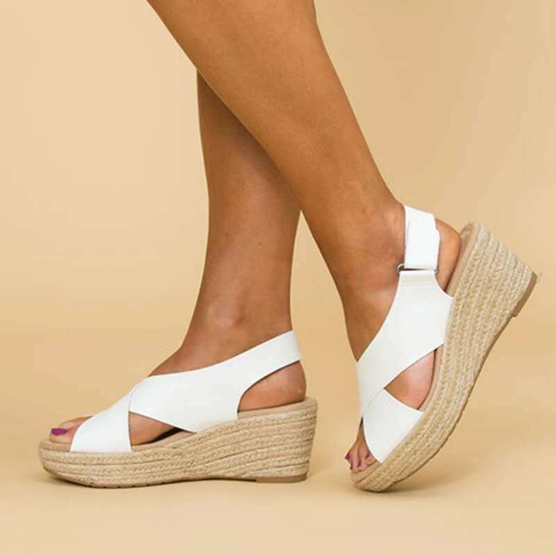 Women's Wedge Sandals Cross Straps