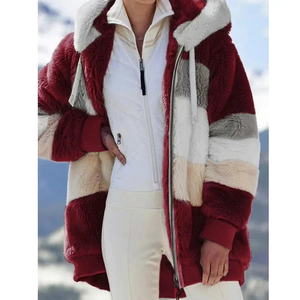 Women's Fleece Jacket Warm Hooded