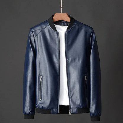 Faux Leather Bomber Jacket