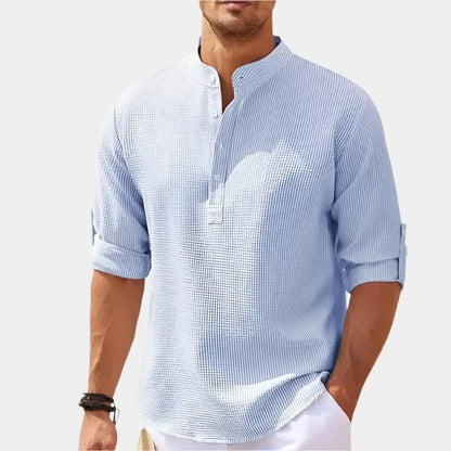 Men's Short Sleeve Stand Collar Shirt