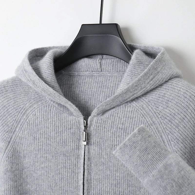 Merino Wool Zip Up Sweater