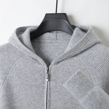 Merino Wool Zip Up Sweater