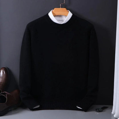 Men's Crew Neck Sweater Long Sleeves Ribbed Trim