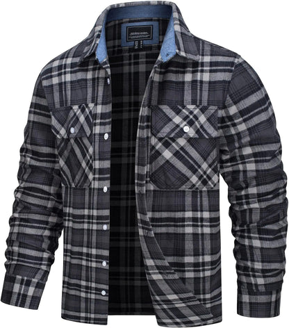 Cotton Checked Flannel Shirt Jacket