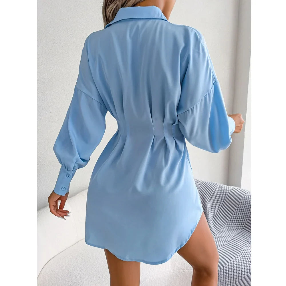 Women's Cinched Waist Shirt Dress