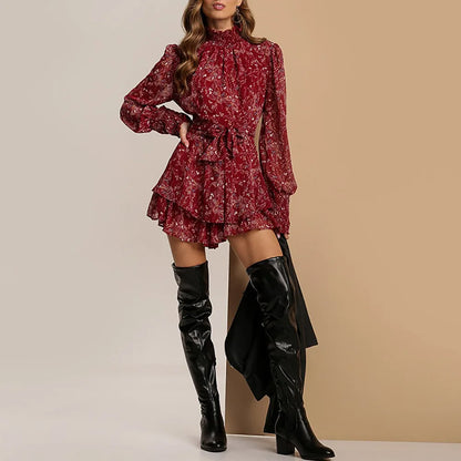 Women's Floral Ruffle Mini Dress
