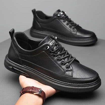 Brown Leather Running Shoes