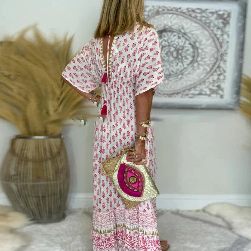 Fall Floral Long Maxi Dress