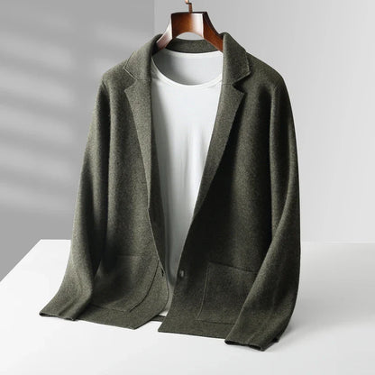 Soft Pure Wool Crew Neck Cardigan