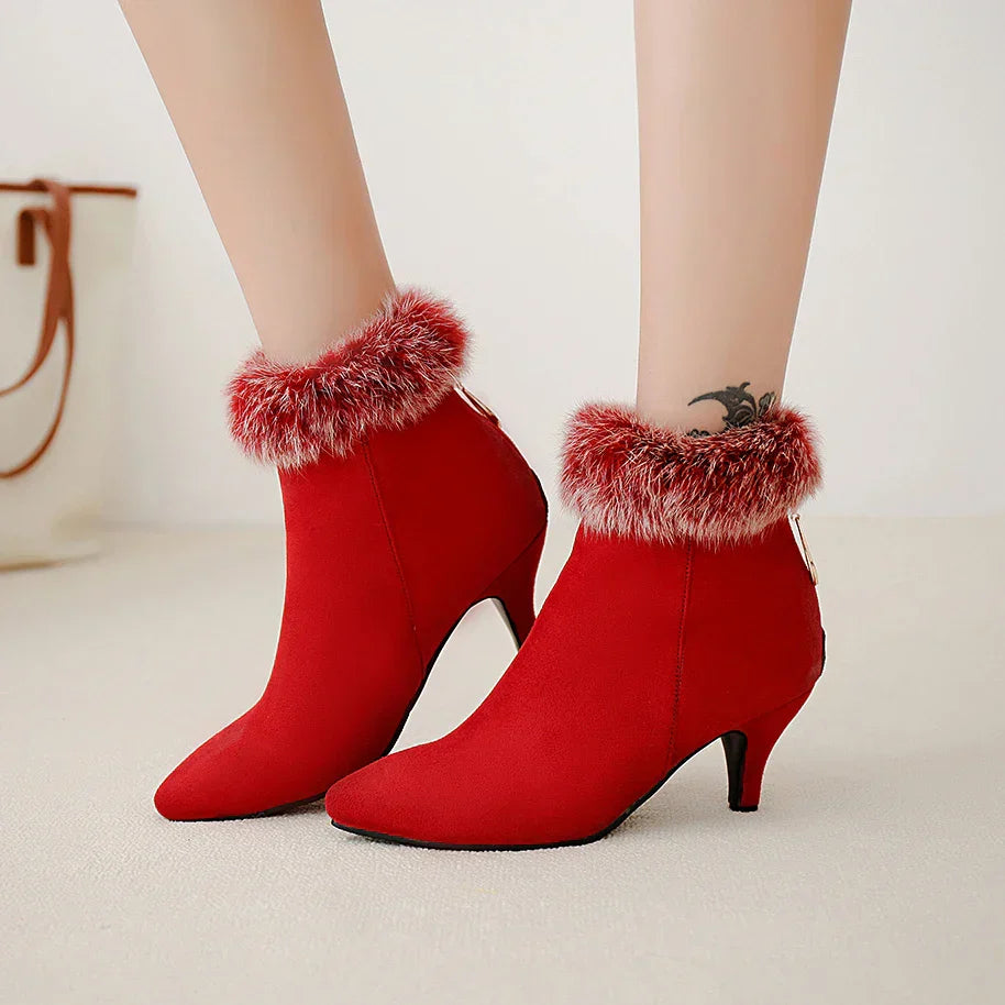 Sorena Women's Fur Ankle Boots - VibreMode