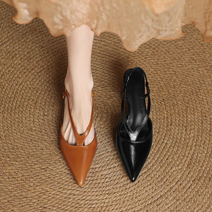 Elegant Leather Slingback Shoes
