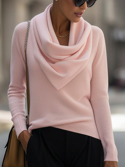 Flowy Cowl Neck Long Sleeve Women's Top