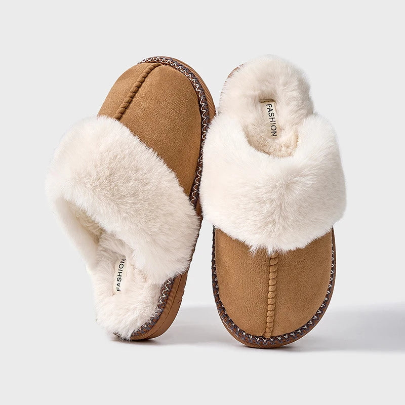 Women's Plush Slippers Soft Fur Lining Warm Beige