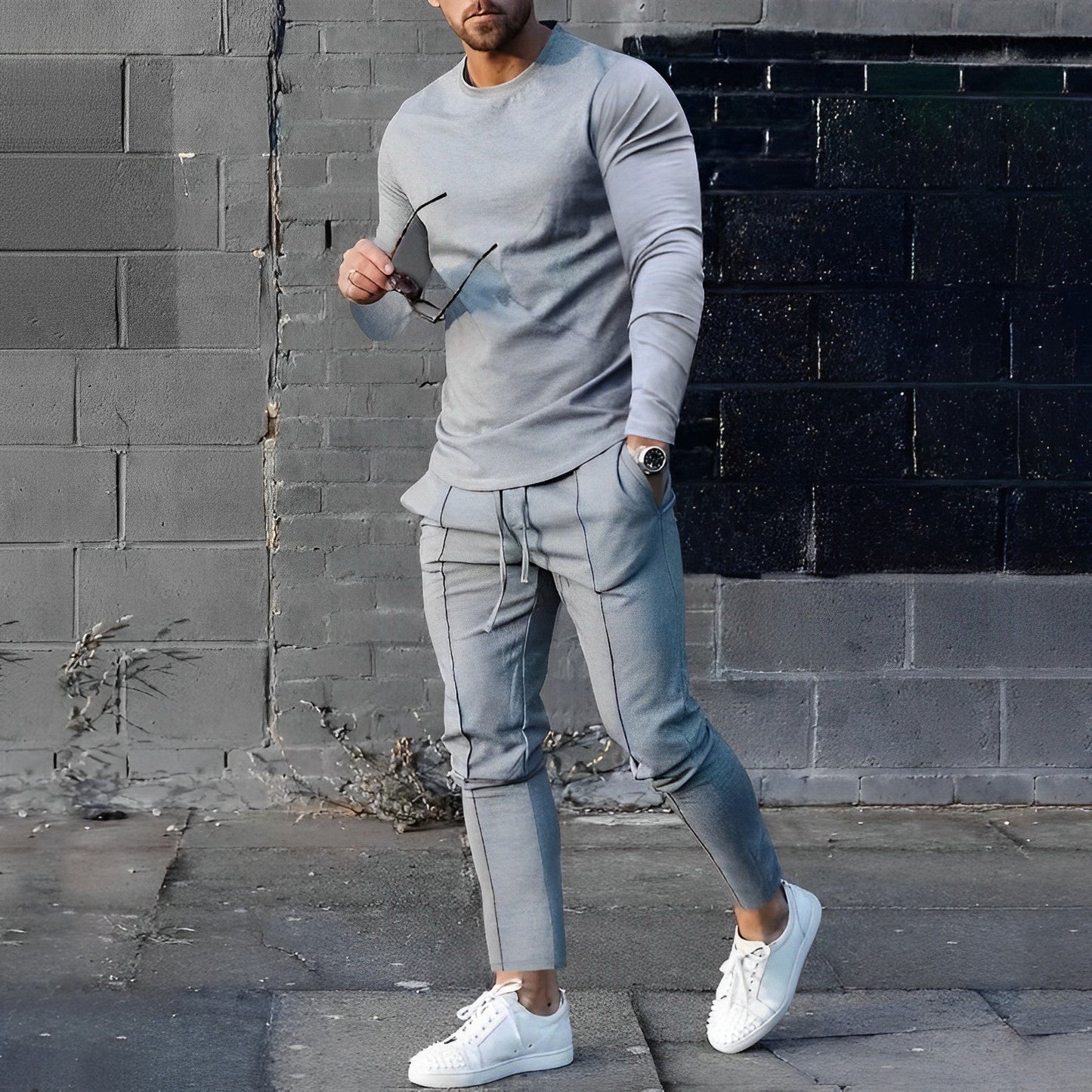 Relaxed Fit Men's 2 Piece Suit Set