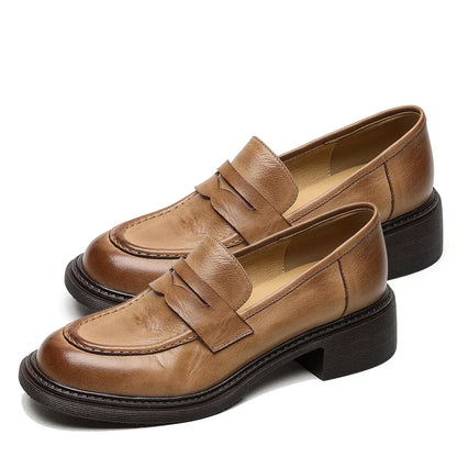 Timeless Ladies Genuine Leather Strap Shoes
