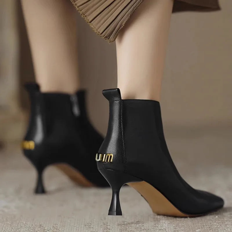 Premium Kitten Heel Ankle Boots