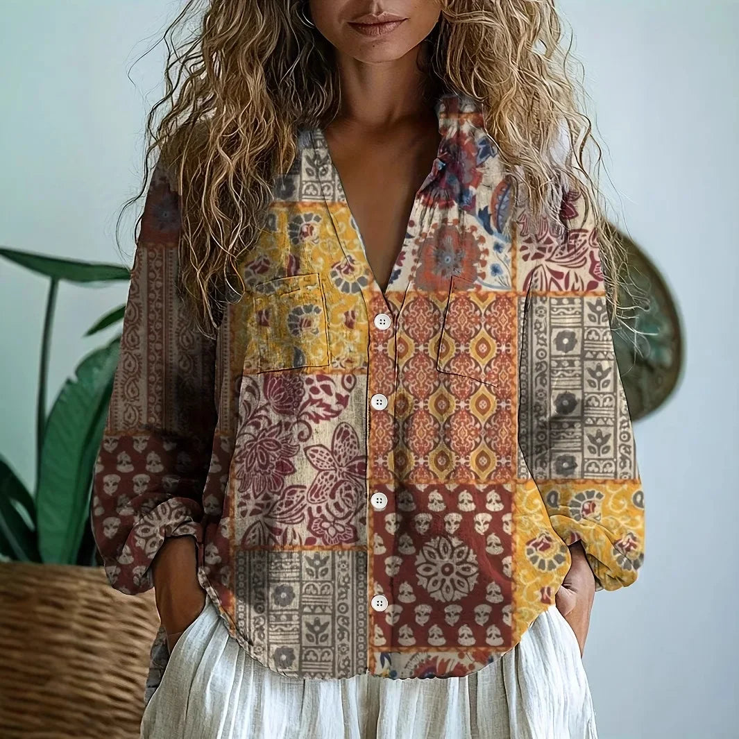 Casual Floral Print Women's Blouse