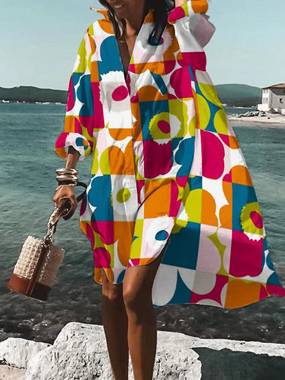 Casual Sunny Midi Dress Shirt