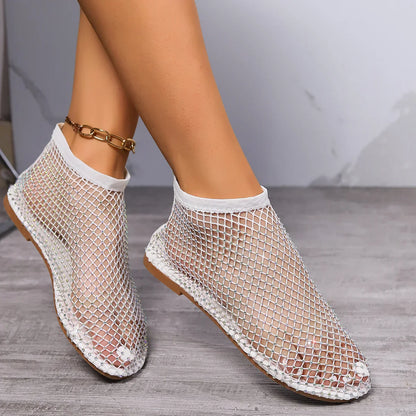 Women's Rhinestone Midnight Blue Flat Shoes