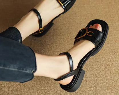 Strap Buckle Flat Sandals