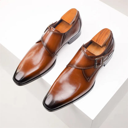 Men's Dress Shoes Single Buckle Strap