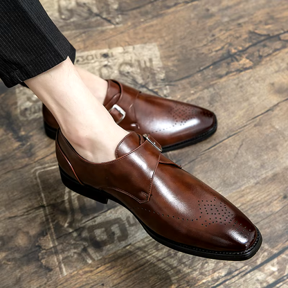 Men's Single Strap Buckle Dress Shoes