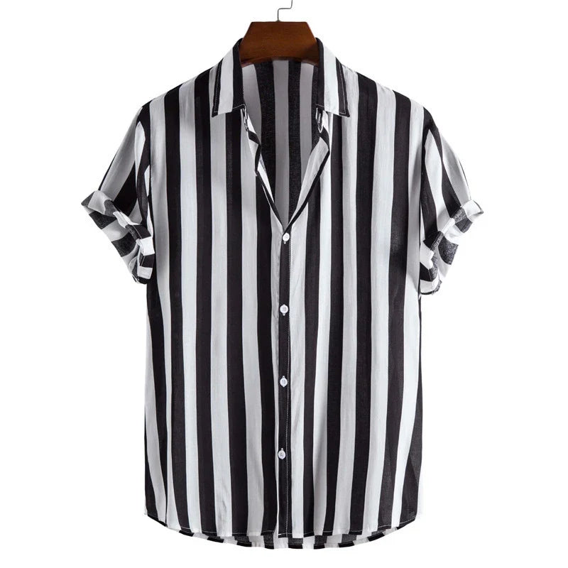 Cavari Men's Stripe Button Up Shirt - VibreMode