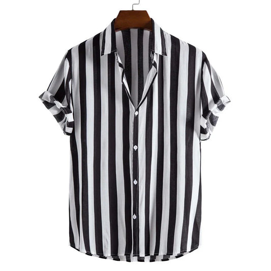 Cavari Men's Stripe Button Up Shirt - VibreMode