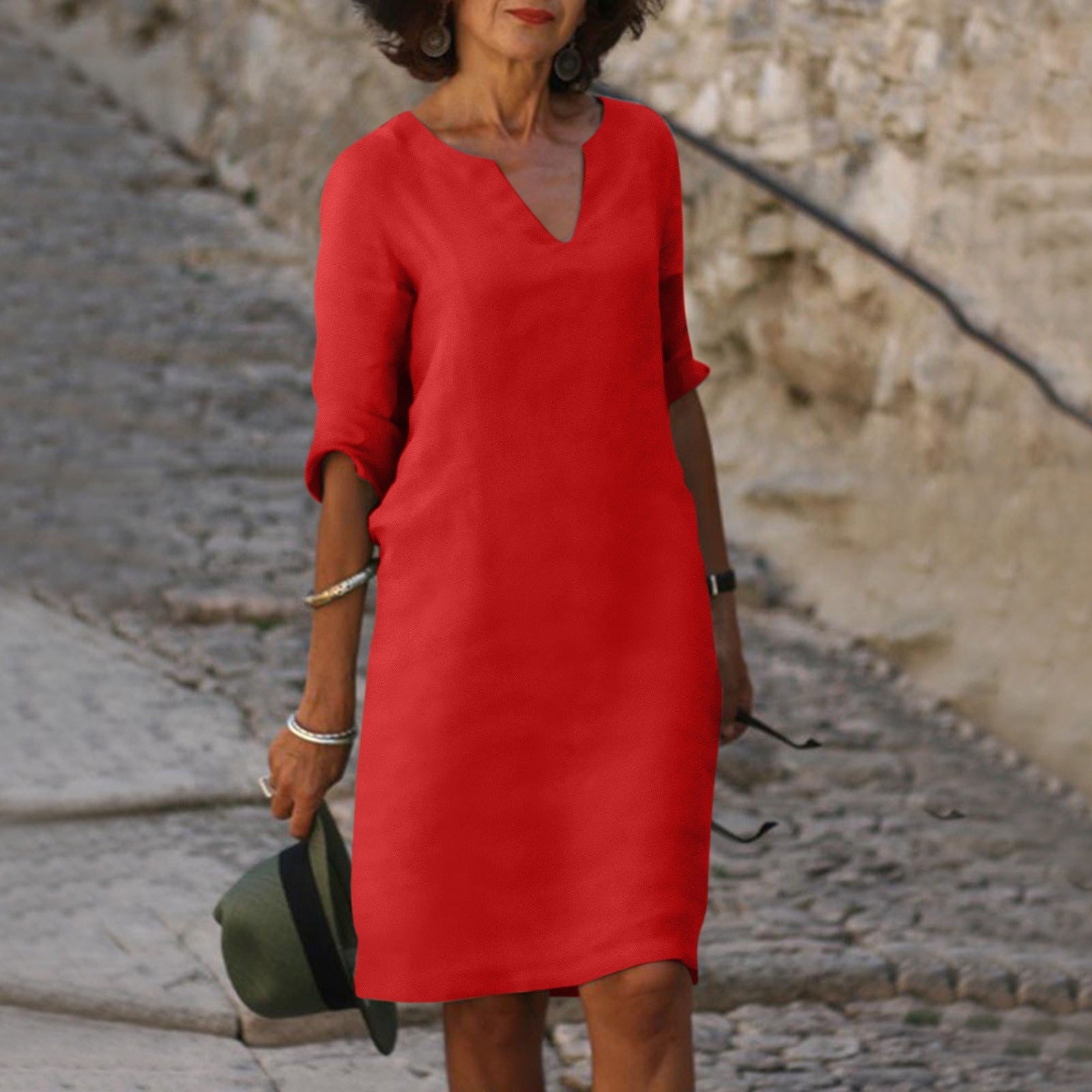 Women's V-Neck Summer Dress - VibreMode
