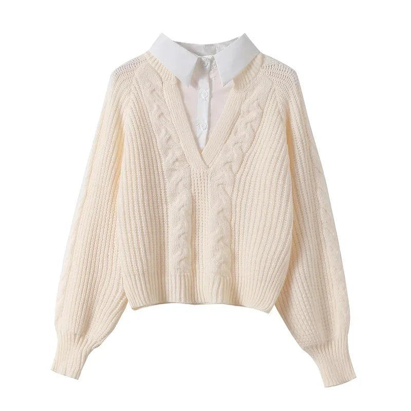 Cable Knit Sweater Pre Layered