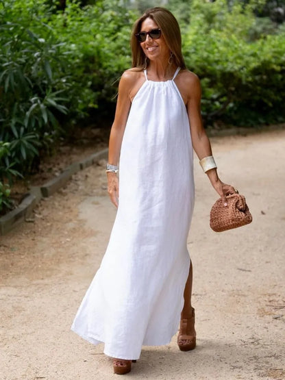 Women's Halter Dress Elegant Summer Cotton
