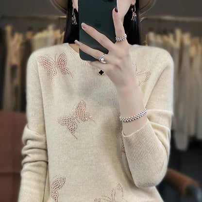 Colorful Butterfly Knit Sweater - VibreMode