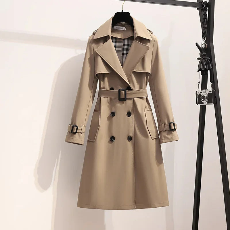 Averine Women's Belted Trench Coat - VibreMode