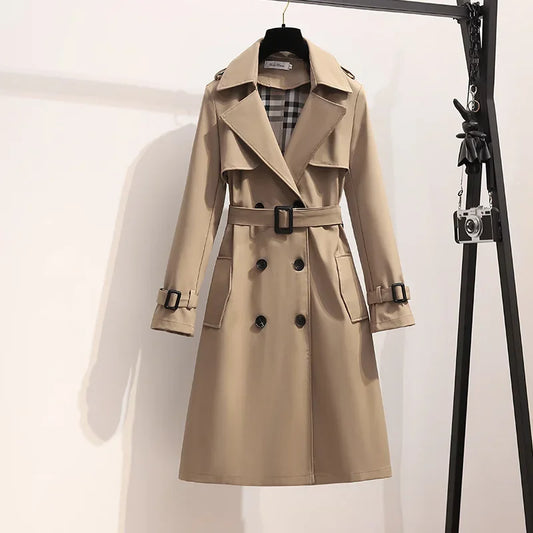 Averine Women's Belted Trench Coat - VibreMode