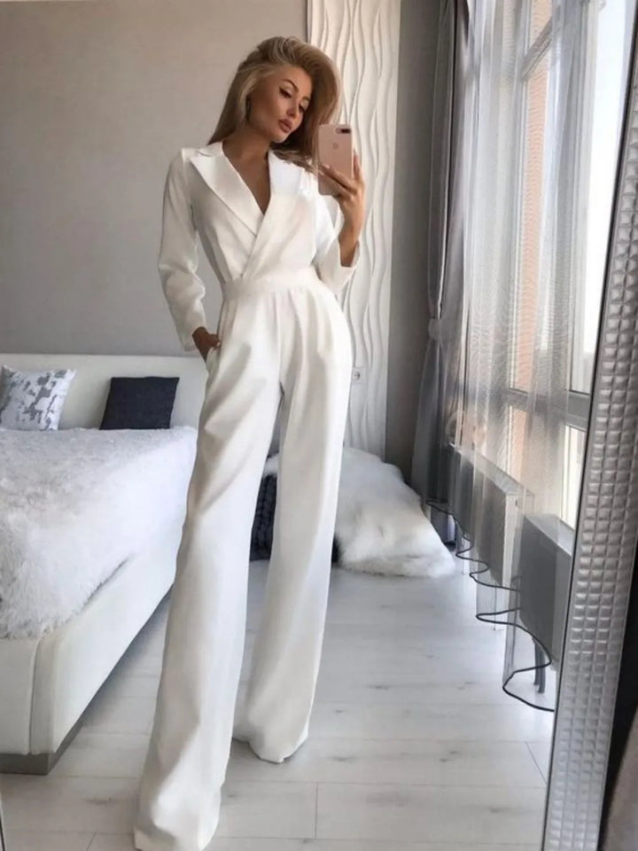 Women's Long Sleeve Jumpsuit Elegant Black