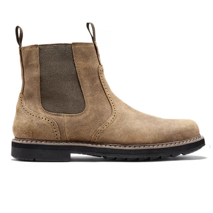 Men's Chelsea Boots Side Zip Leather Comfortable Black