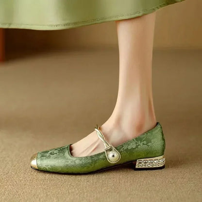 Sparkly Buckle Mary Jane Pumps for Women