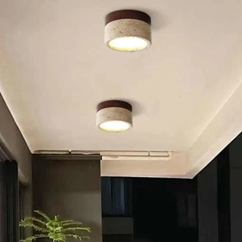 Natural Stone Flush Mount Light Modern