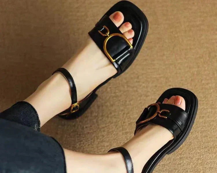 Strap Buckle Flat Sandals
