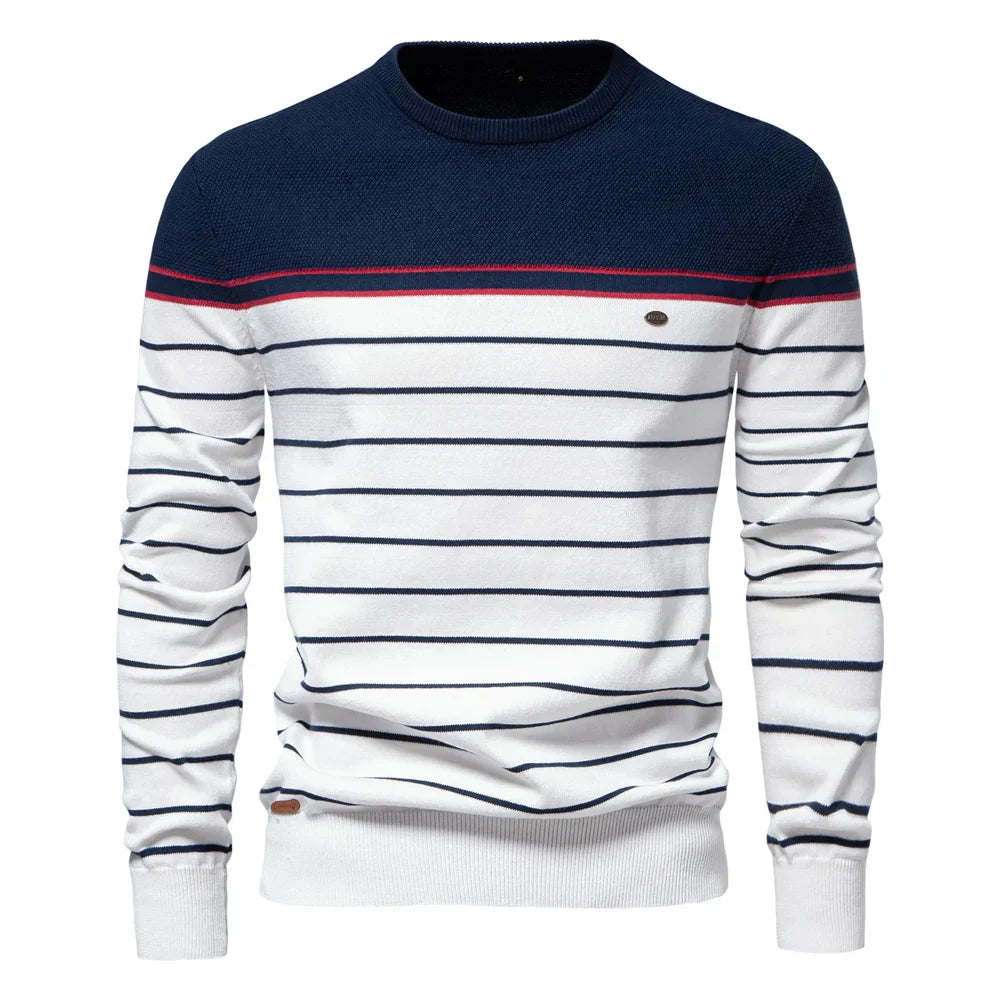 Classic Men's Horizontal Stripe Pullover - VibreMode