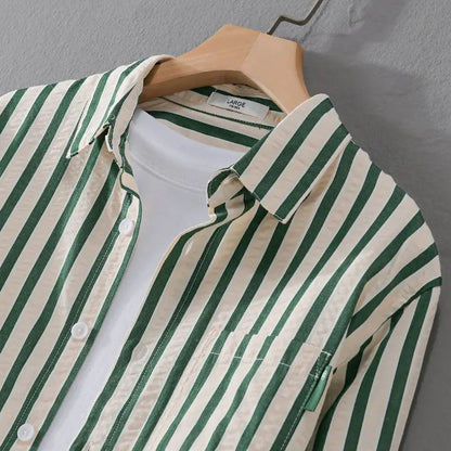 Niels Men's Striped Button Down Cotton Shirt
