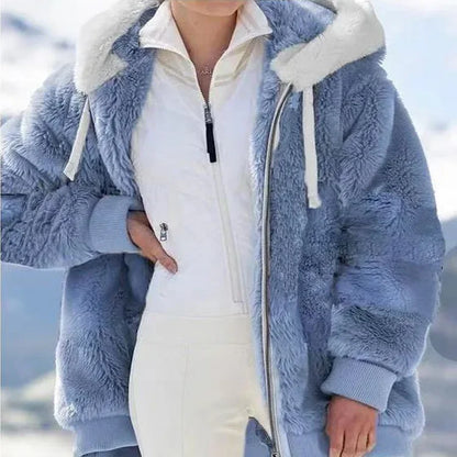 Women's Fleece Jacket Warm Hooded