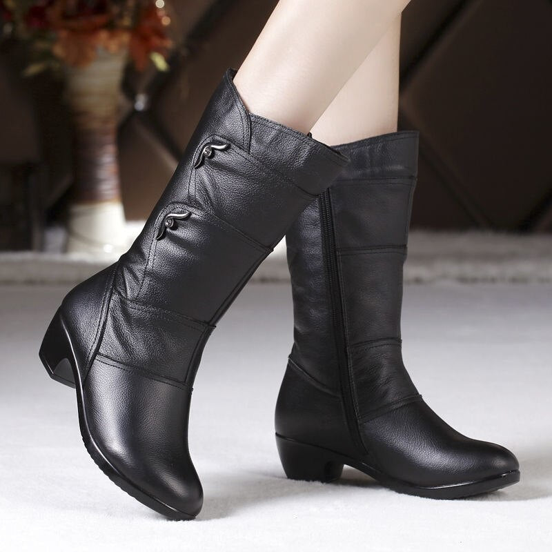 Tall Women's Leather Knee Boots