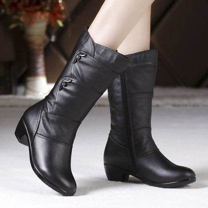 Tall Women's Leather Knee Boots