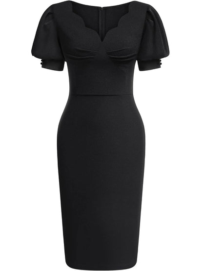 Women's V-Neck Midi Work Dress
