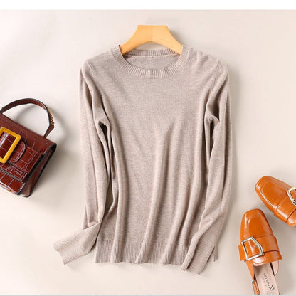 Women's Cashmere Sweater Classic Crew Neckline