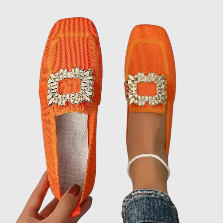 Ladies Comfortable Decorative Slip On Loafers Shoes