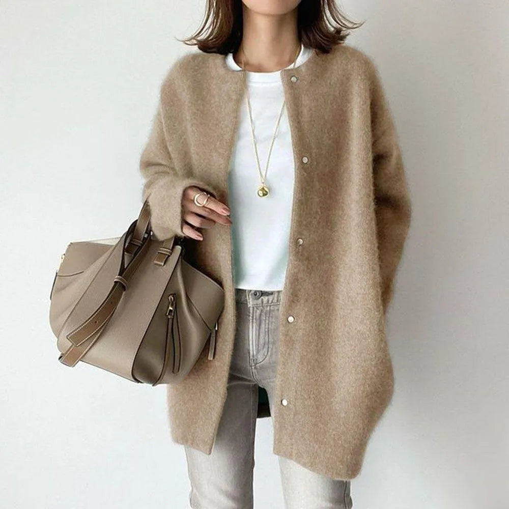 Women's Knitted Cardigan Button Closure