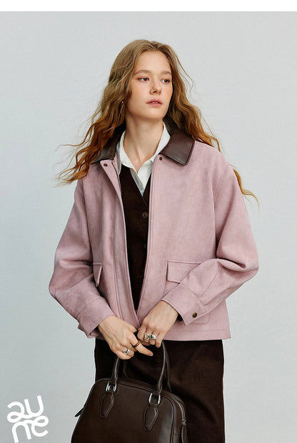 Sorrel Suede Jacket With Collar
