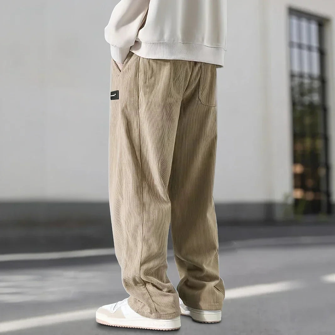 Men's Wide Leg Lounge Pants Ribbed Texture